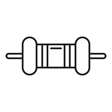 Direnç bileşeni ikon ana hatları vektörü. Elektrik devresi. Enerji tahtası