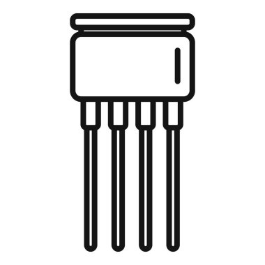 Ses direnci ikon ana hatları vektörü. Elektrik devresi. Bilgisayar enerjisi