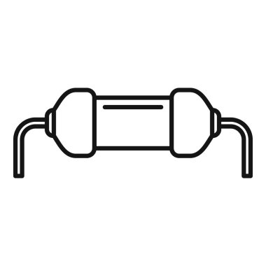 Endüstriyel direnç ikon ana hat vektörü. Elektrik devresi. Merkezi bilgisayar