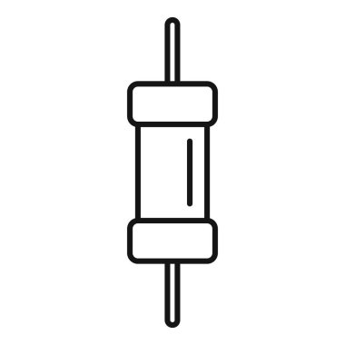 Mikroçip direnci, ikon ana hatları vektörü. Elektrik devresi. Merkezi bilgisayar