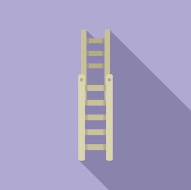 Stepladder simgesi düz vektör. İnşaat tezgahı. Taşınabilir araç