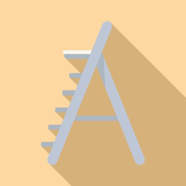 Merdiven ikonu düz vektör. Merdivene bas. Ahşap metal