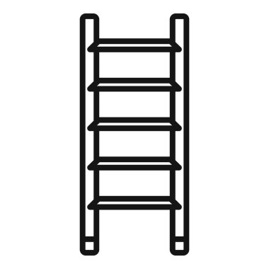 Güvenlik merdiveni ikonu ana hat vektörü. Merdiven metali. Kapalı alan çalışanı