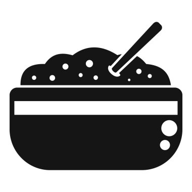 Patates kaşığı ikonu basit vektörü. Kaynamış yemek. Ezici yemek.