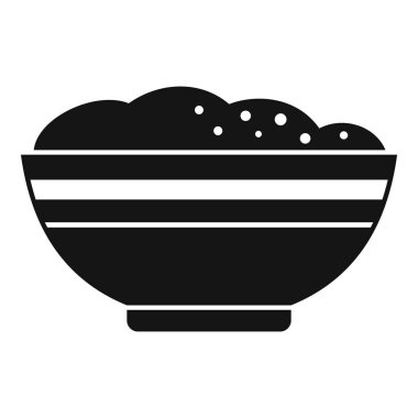 Süt püresi patates ikonu basit vektör. Kaynamış tabak. Kaşık yemeği