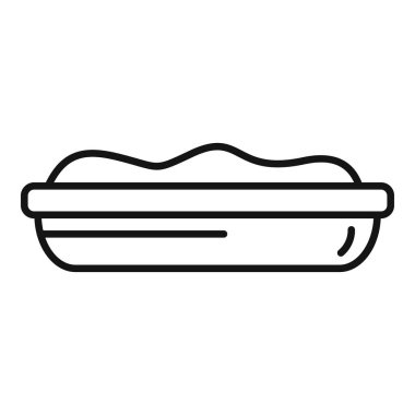 Patates ezmesi ikon ana hatları vektörü. Patates yemeği. Bulaşık yağı