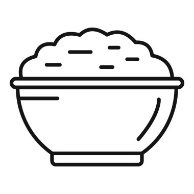 Patates ezmesi ikonu ana hatları vektörü. Bulaşık yemeği. Çiftlik pişmiş