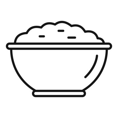 Pişmiş patates ikonu ana hatları vektörü. Kaynamış yemek. Kaşık yemeği