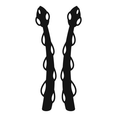 Sebze kuşkonmaz simgesi basit bir vektör. Bahar yemeği. Çiğ organik