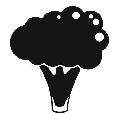 Şirin brokoli ikonu basit vektörü. Sebze lahanası. Tatlı salata