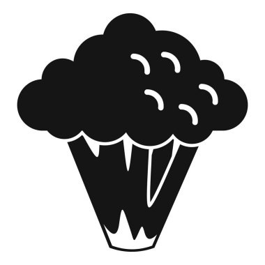 Sağlıklı brokoli simgesi basit bir vektör. Sebzeli brokoli. Bitki salatası