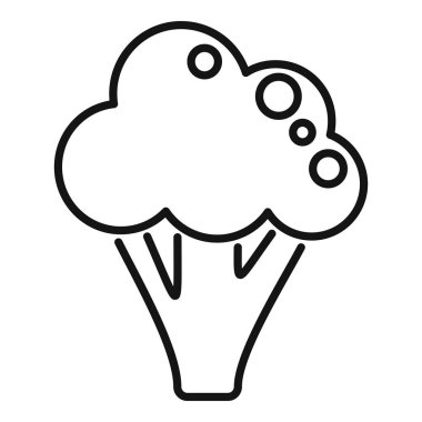 Brocolli simgesi ana hat vektörü. Lahana yemeği. Salata bitkisi