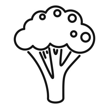 Yemek brokoli ikonu ana hatları vektörü. Bitki salatası. Sebze.