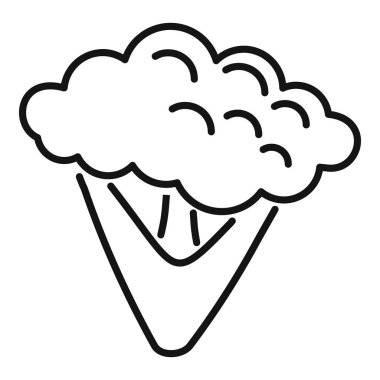 Kawaii brokoli ikonu ana hatları vektörü. Sebzeli brokoli. Salata bitkisi