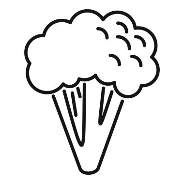 Brokoli karnabahar ikonu ana hat vektörü. Sebze yemeği. Salata bitkisi