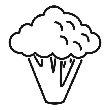 Brokoli ikonu ana hatları vektörünü etiketle. Sebzeli brokoli. Bitki salatası