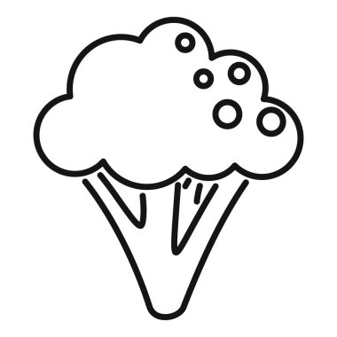 Diyet taze brokoli ikonu ana hatları vektörü. Brokoli lahanası. Yiyecek sebze