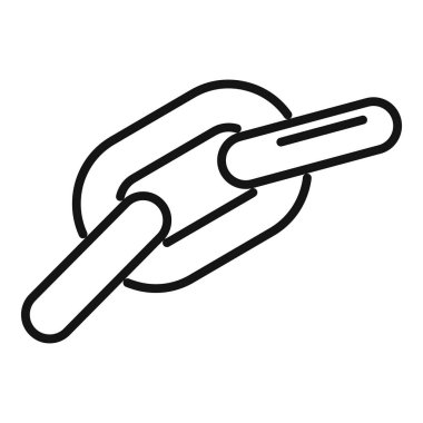 Arayüz zinciri ikon dış hat vektörü. Web bağlantısı. İnternet düğmesi