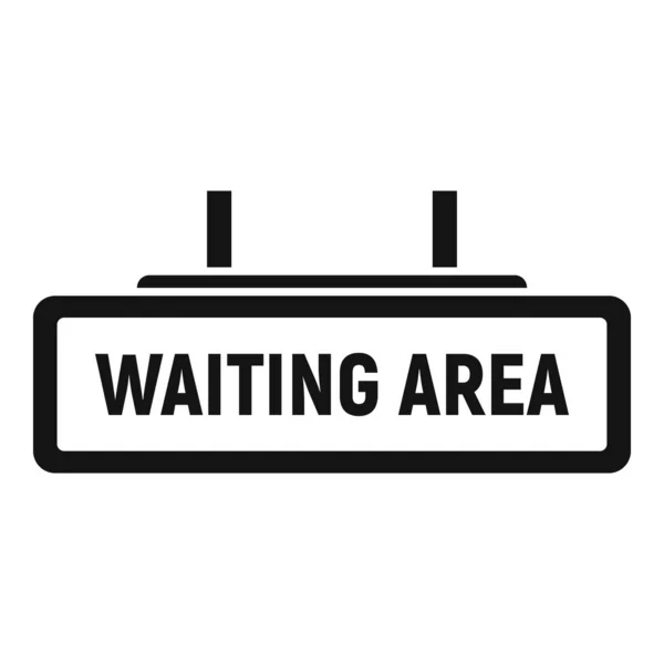 Waiting Area Sign Icon Simple Vector Wait Room Chair Patient — Stock Vector