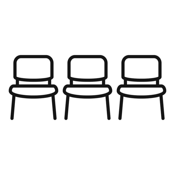 Αναμένοντας Καρέκλες Εικονίδιο Διάνυσμα Περίγραμμα Περιμένετε Στην Περιοχή Θηλυκό — Διανυσματικό Αρχείο