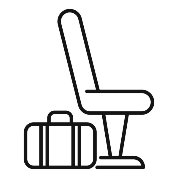 Vetor Contorno Ícone Assento Espera Espere Aeroporto Cadeira —  Vetores de Stock