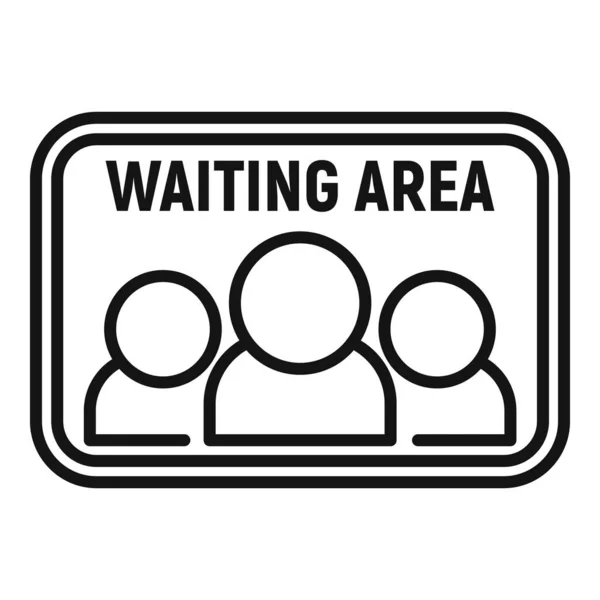 Waiting Area Board Icon Outline Vector Wait Room Chair Person — Stock Vector