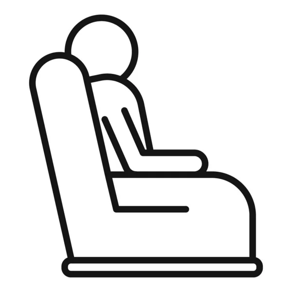 等待室扶手椅图标轮廓矢量 等待区 女性座位 — 图库矢量图片