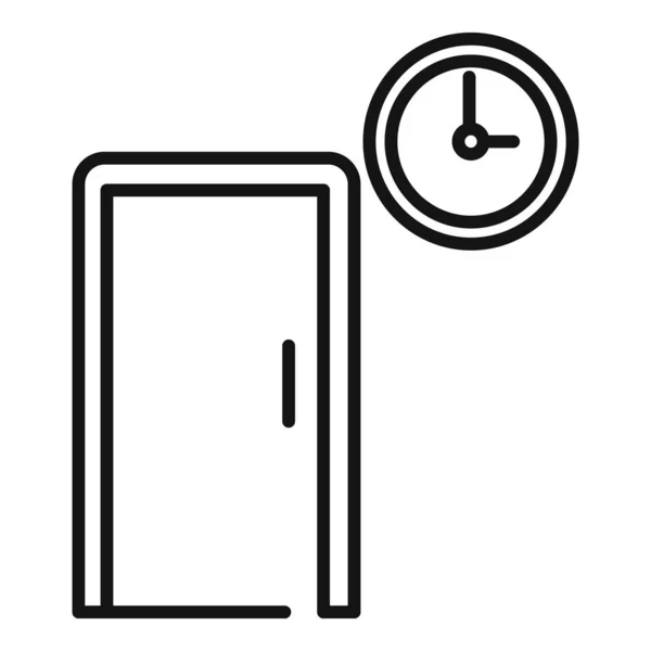 Wait Area Door Icon Outline Vector Waiting Room Patient Person — Stock Vector