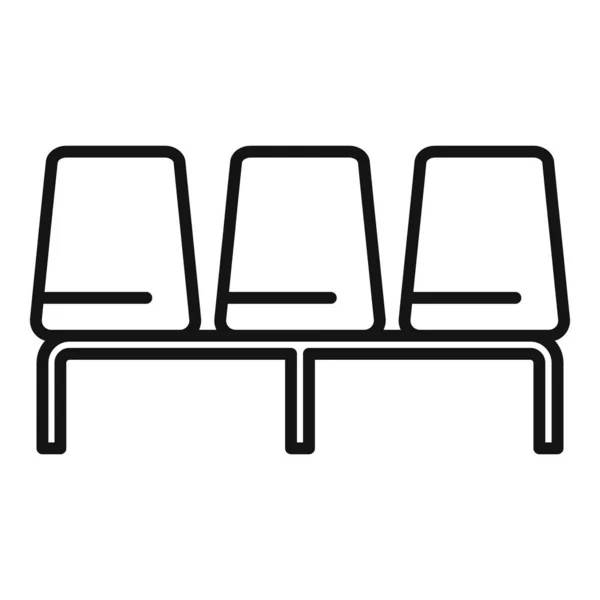 Περίγραμμα Εικονιδίου Συγκροτήματος Καθισμάτων Χώρος Αναμονής Σαλόνι — Διανυσματικό Αρχείο