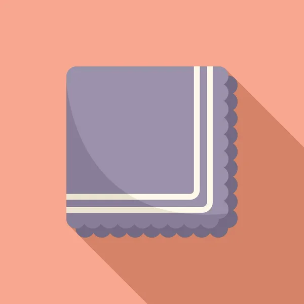 Icône Serviette Pliée Vecteur Plat Tissu Tissu Coton Doux — Image vectorielle