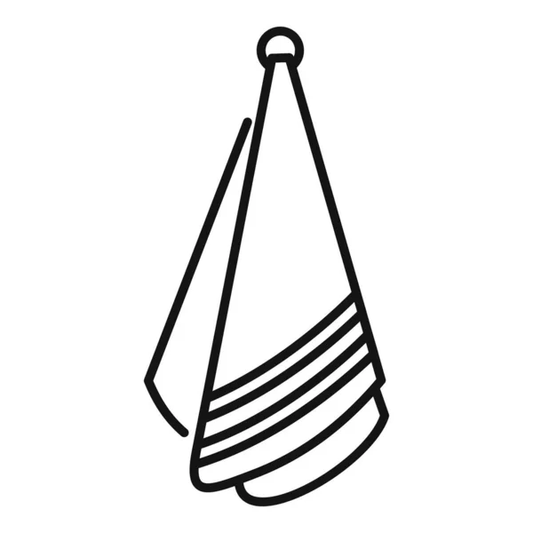 Serviette Icône Contour Vecteur Papier Tissu Tissu Coton — Image vectorielle