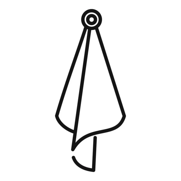 ファブリックタオルアイコンアウトラインベクトル ナプキン組織 清潔な布 — ストックベクタ