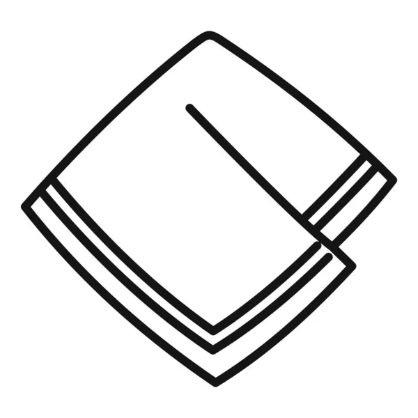 Вектор Контура Значка Чистого Полотенца Ткань Бумажная Ткань — стоковый вектор