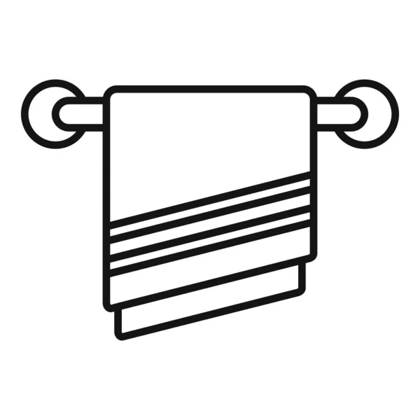 Serviette Coton Icône Contour Vecteur Tissu Tissu Spa Doux — Image vectorielle