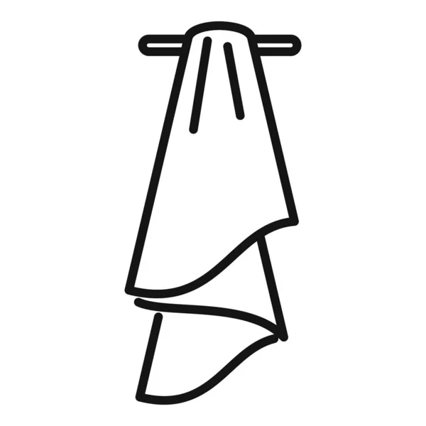 柔らかいタオルのアイコンの輪郭ベクトル ティッシュ ファブリック 清潔な布 — ストックベクタ