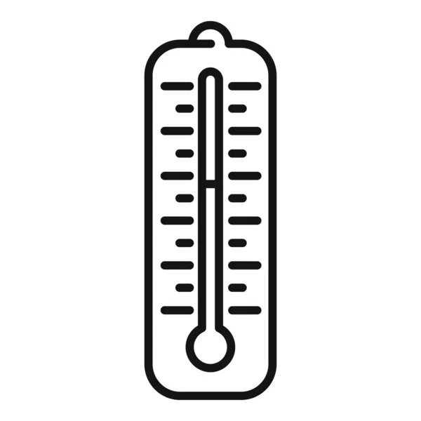 Pool Thermometer Icoon Omtrek Vector Waterreiniging Buitenuitrusting — Stockvector