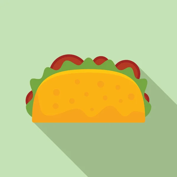 Mexická Ikona Taco Plochý Vektor Tortilla Jídlo Nabídka Tacos — Stockový vektor