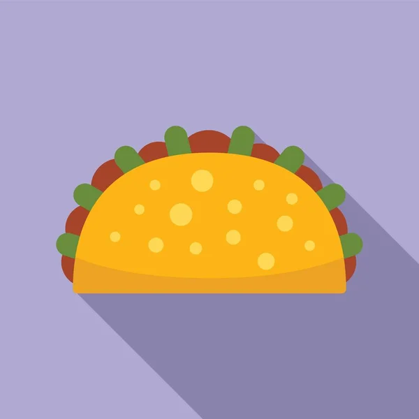 Taco Mat Ikon Platt Vektor Mexikansk Mat Tacos Menyn — Stock vektor