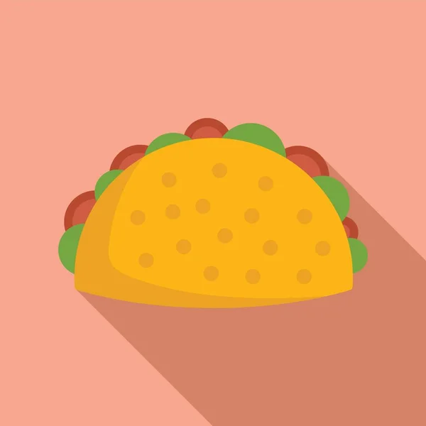 Ost Taco Ikon Platt Vektor Mexikansk Mat Tacosnötkött — Stock vektor