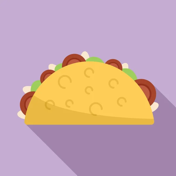 Taco Burrito图标平面矢量 墨西哥食物 煮好的饭 — 图库矢量图片