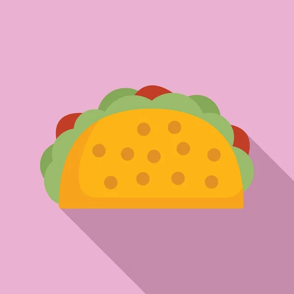 Glad Taco Ikon Platt Vektor Tacos Menyn Mexikansk Mat — Stock vektor