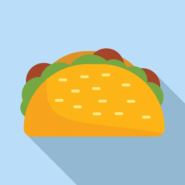 Slå Taco Ikonen Platt Vektor Mexikansk Mat Måltider — Stock vektor