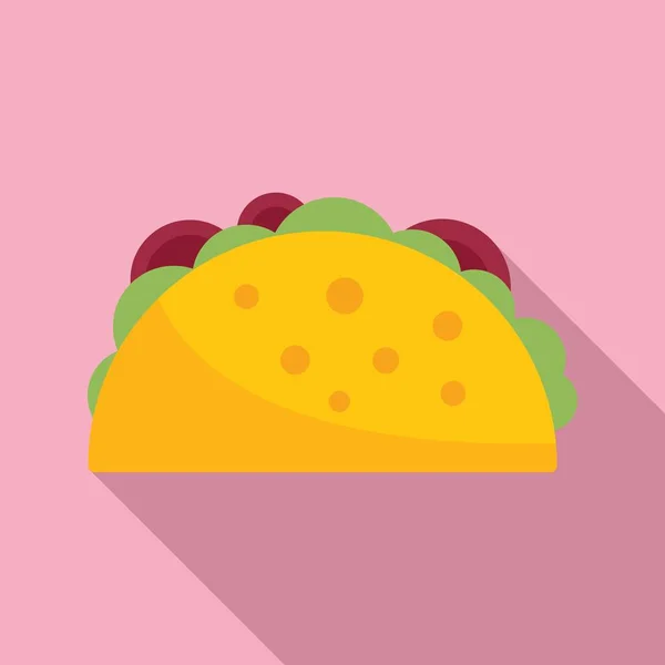 Taco Ikona Plochý Vektor Tortilla Jídlo Nabídka Tacos — Stockový vektor