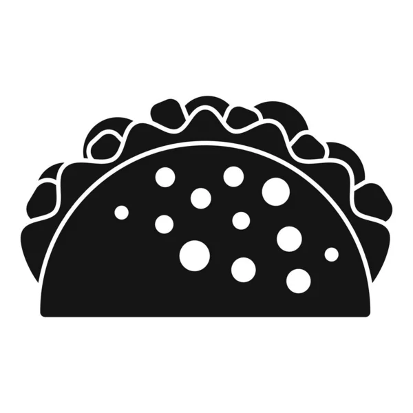 Jednoduchý Vektor Ikony Tortilla Mexické Jídlo Tacos Beef — Stockový vektor