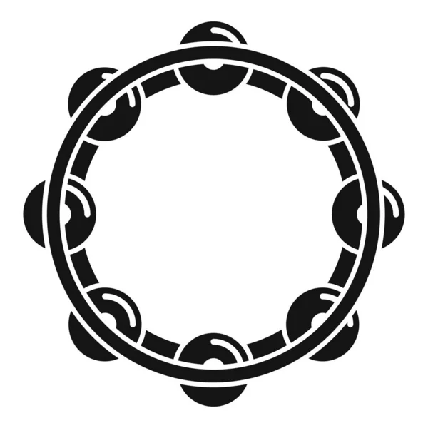Musik Tamburin Symbol Einfacher Vektor Faschingstrommel Musikalischer Klang — Stockvektor