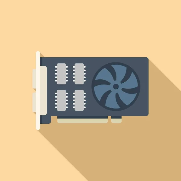 Gpu Card Icon Flat Vector Computer Cooler Pci — Stock Vector