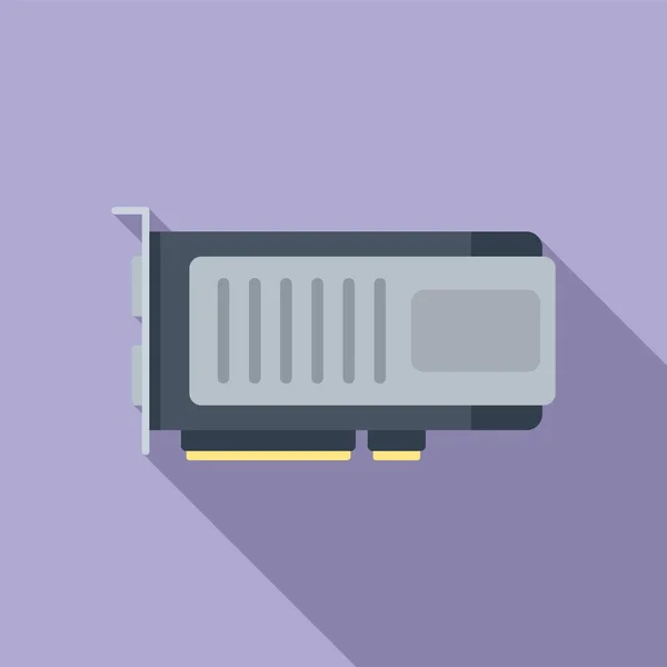 ビデオカードアイコンフラットベクトル PcのGpu チップボード — ストックベクタ