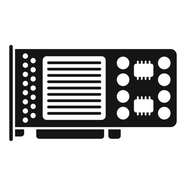 Gpu Pictogram Eenvoudige Vector Computerkaart Chip Cpu — Stockvector