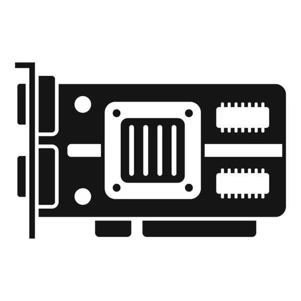 Gpu Tábla Ikon Egyszerű Vektor Számítógép Kártya Chip Ventilátor — Stock Vector