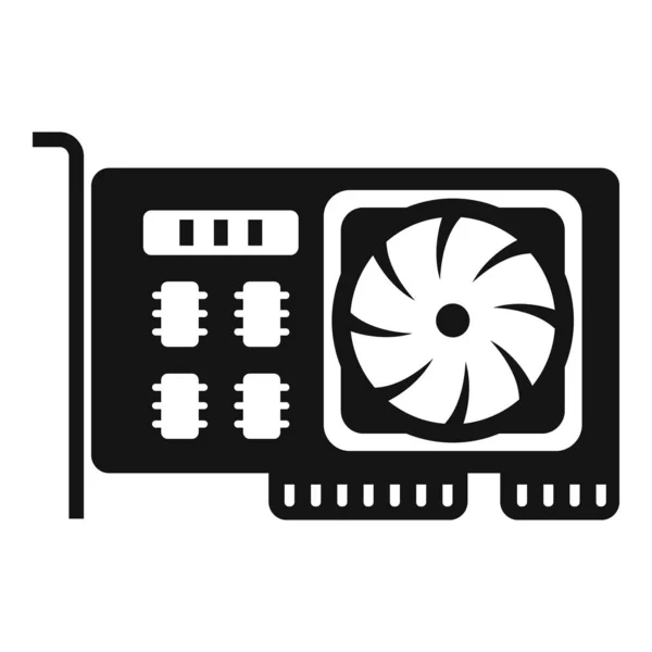 Gpu Kaart Koeler Pictogram Eenvoudige Vector Een Cpu Chip Hardwarescherm — Stockvector